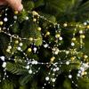 Искусственная леска Жемчужная цепочка Белое золото 2 м Цепочка из бусин для рождественской елки Блестящая декоративная ветка Нить Гирлянда