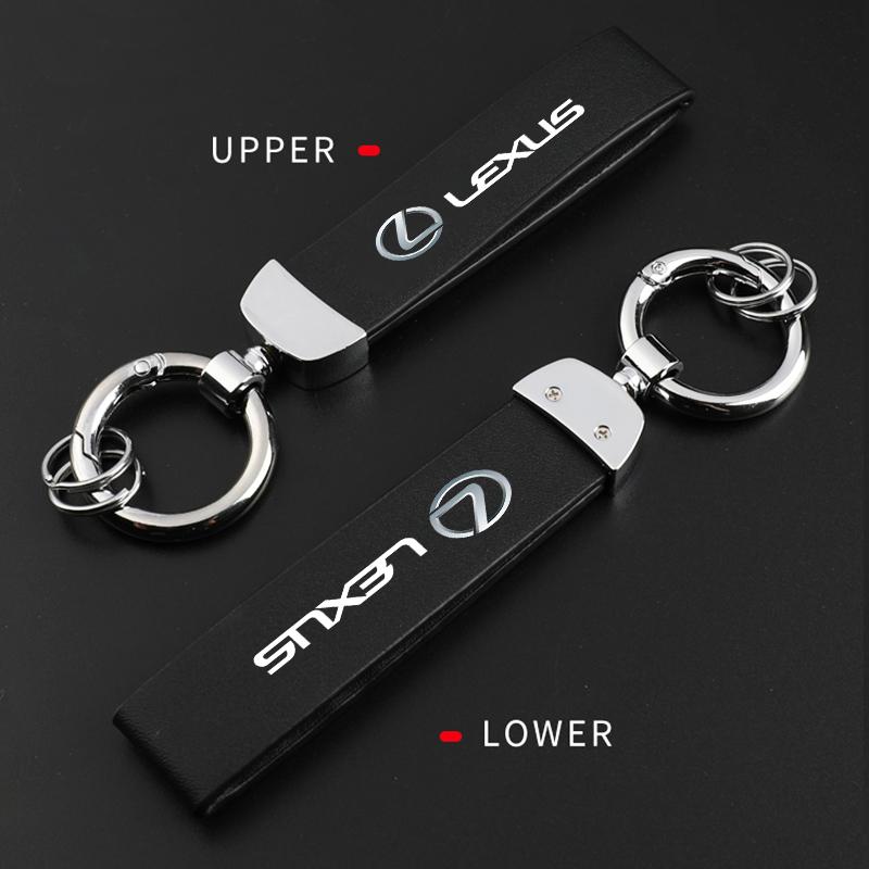 Car Logo Metal PU Leather Car Keychain Ring Auto Accessories For Lexus F-SPORT ES RX NX LS UX LM LX GX LC RZ IS CT GS RC HS