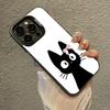 Милый Чехол Для Телефона С Черным Котом Для IPhone 16 15 Plus 14 13 12mini 11Pro Max Конфетный Матовый Ударопрочный Задний Чехол