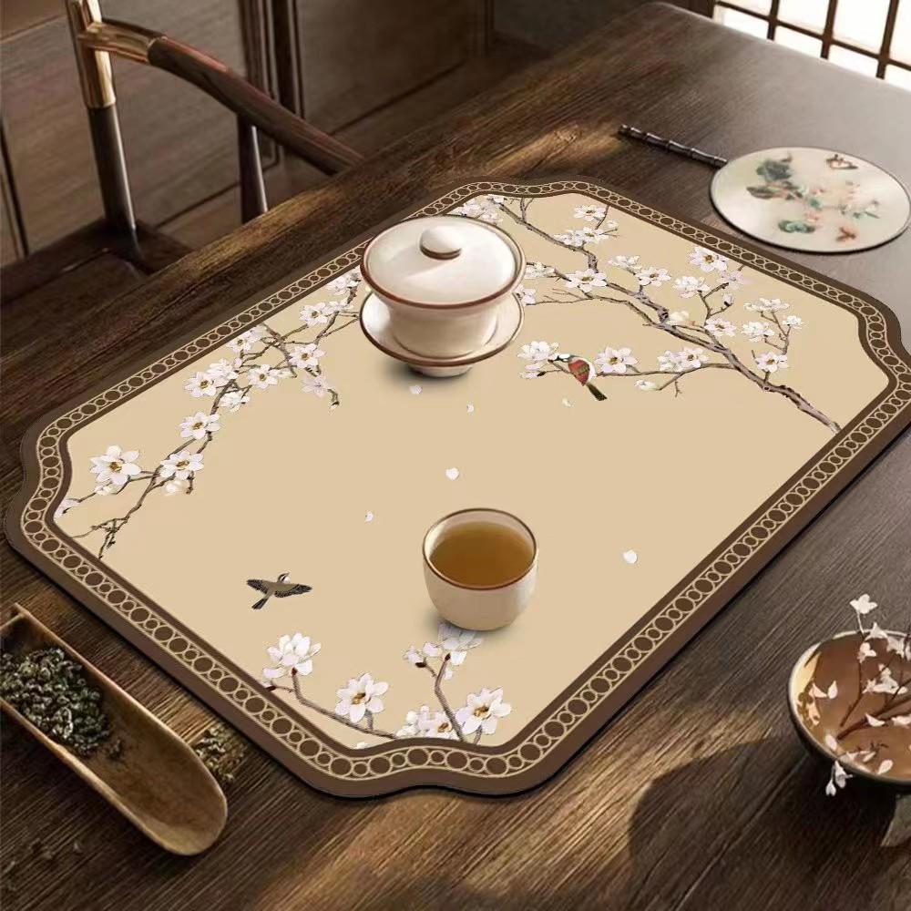 Быстросохнущий диатомовый иловый коврик для посуды, впитывающий коврик для сушки посуды, быстросохнущий дренажный коврик для кофемашины