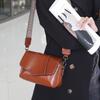 Маленькая квадратная сумка из натуральной кожи для женщин 2025 Новая мода Универсальная из коровьей кожи с восковой пропиткой Сумка кросс-боди Маленькая сумка Ретро Элегантная женская сумка