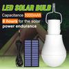 LED Solar Bulb Outdoor Camping Lamp Garden 15W Rechargeable Charge Light Courtyard Decoration Hanging USB Indoor Emergency Bulbs