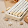 137 Key PBT Cute MOG Profile Keycaps Yellow Circle Keycap Set for Cherry MX Gateron Switches Mechanical Keyboard 60% 65% 70% 100% (Bread Cat)
