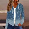 Women's Fashion Casual Zip Up Hooded Print Long Sleeve Sweatshirts Coat