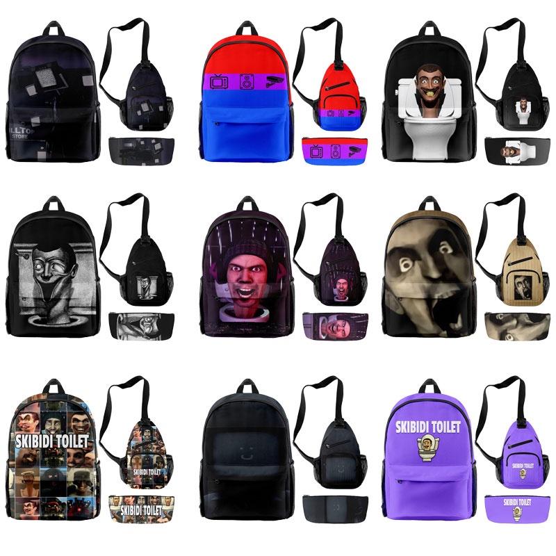 2023 Новый Рюкзак для розыгрышей Skibidi Toilet Набор Ткань Оксфорд Унисекс Вместимость 20 л Дышащий