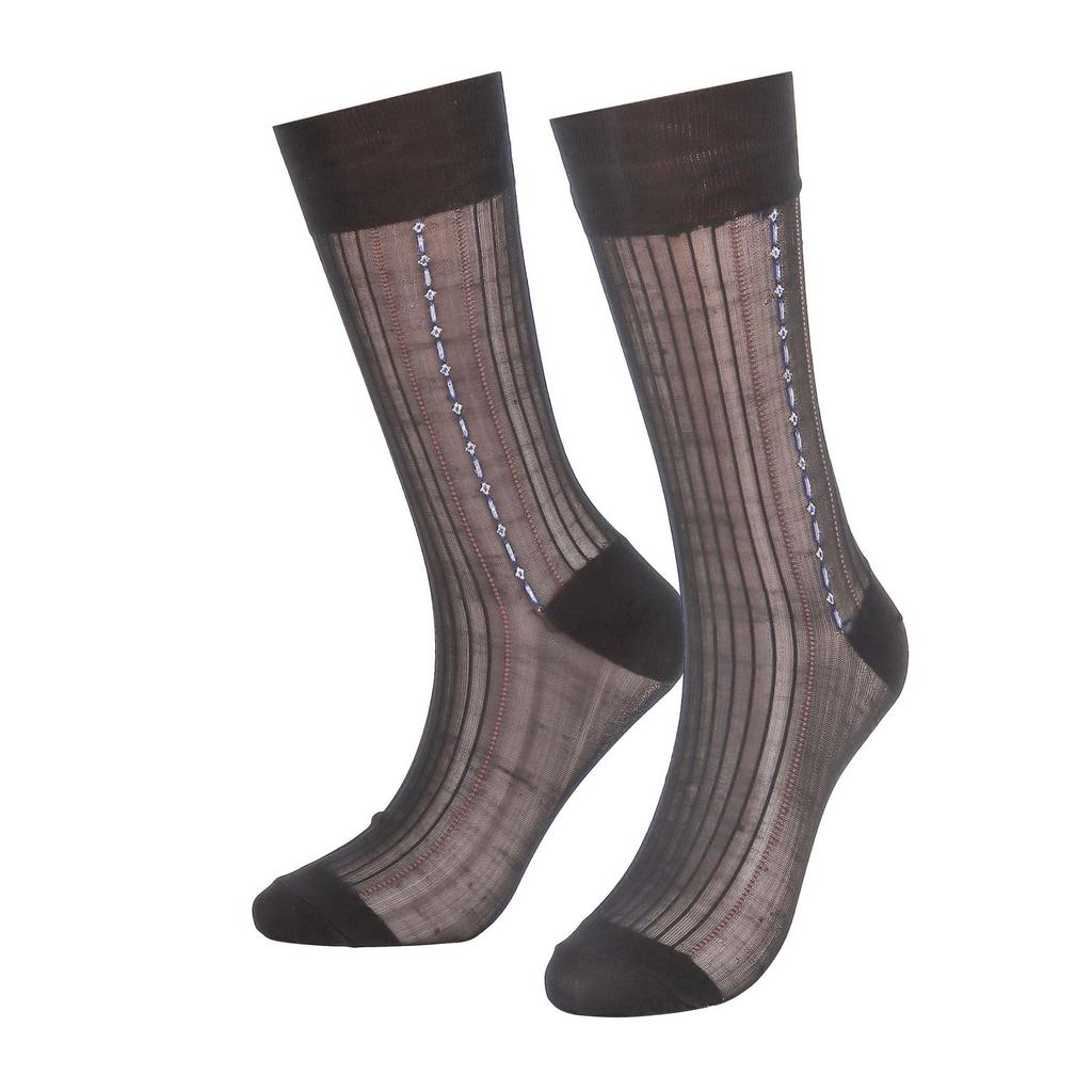 Мужские шелковые носки телесного цвета, классические носки, ультратонкие нейлоновые деловые носки, летние крутые носки с круглым вырезом