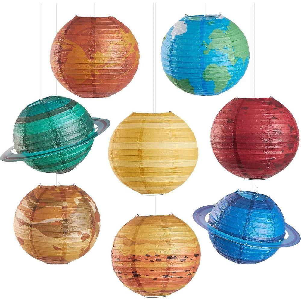 Foldable Hanging Planet Paper Lanterns Hanging Eight Planets Paper Lantern  Party