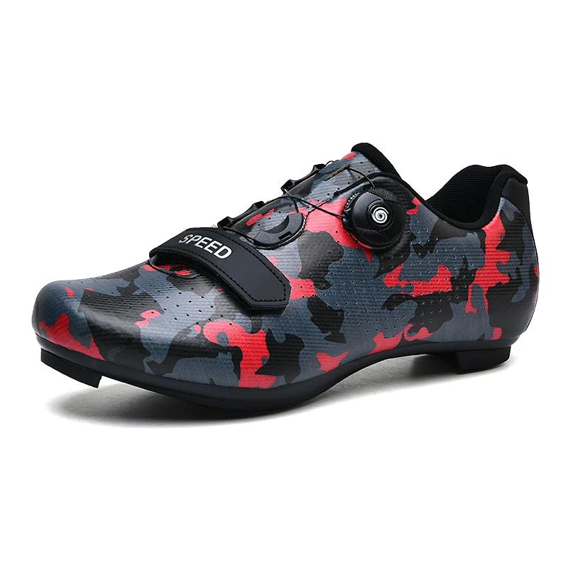 New Road Men Cycling Sports Shoes Outdoor Comfortable Lightweight Road Lock Boots Outdoor Racing Speed Cycling Sports Sneakers
