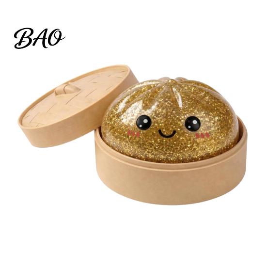 Glitter Squeeze Toy Steamed Bun Toy, Cute Dumpling Stress Relief Ball, Anxiety Slow Rising Decompression for Desk, Kawaii Fidget Gift Squeezable