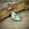 Abalone Shell Gemstone Handmade 925 Sterling Silver Jewelry Pendant 2.29" M-17