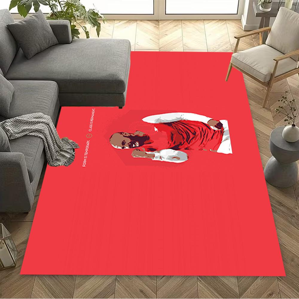 Football Player Action Floor Rug Office Rug Suitable for Entryway Outdoor Foyer Dining Room Anti-slip Rug Decorate Offices