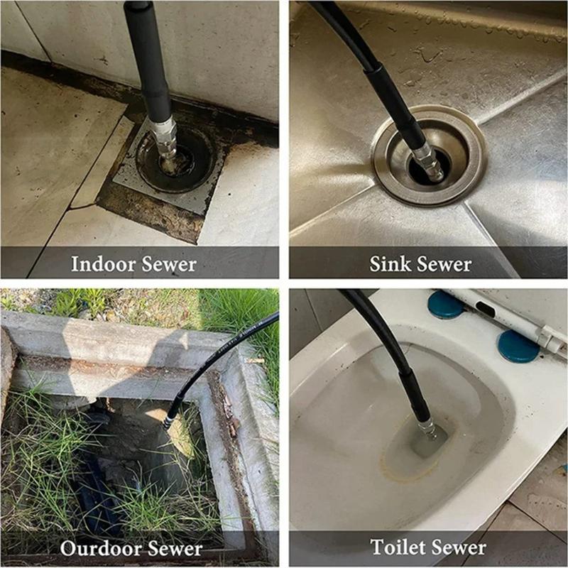 1/4 High-Pressure Unblocking Washer Nozzles For Sewer And Sewage Hose Nozzle Washing Parts 5000Psi