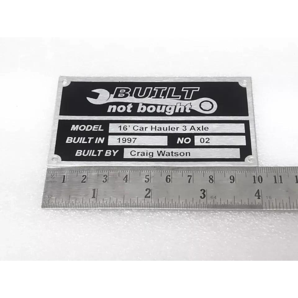 DATA PLATE FOR BUILT NOT BOUGHT HOT RODE |Fit For