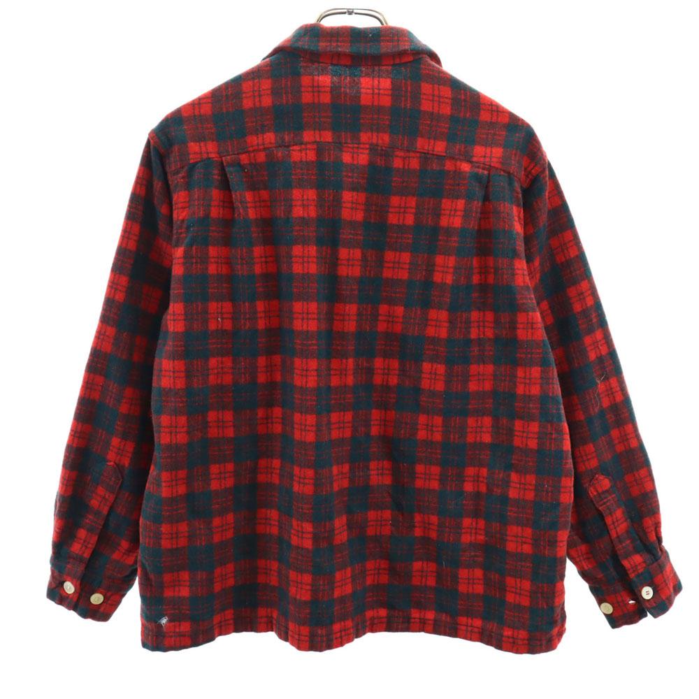 Конгресс 50-е 60-е Винтаж сделано в Англии Клетчатый узор Длинный рукав Отложной воротник Фланелевая рубашка Мужская Б/У