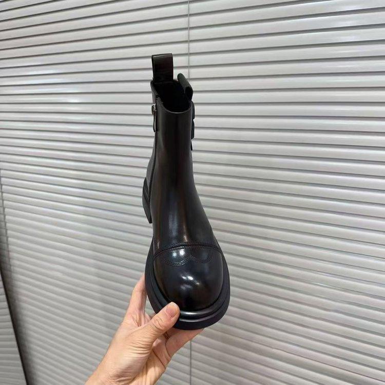 Популярные ботильоны-трубы, тонкие ботильоны челси, короткие ботильоны 2025 осень и зима новая толстая подошва молния британские ботинки мартин