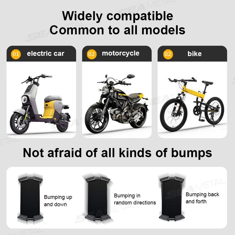 SEAMETAL Motorcycle Mobile Phone Bracket Outdoor Riding Motorcycles Rear View Mirror Phone Holder Handlebar Cellphone Support
