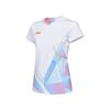 Футболка Li Ning Badminton Series Quick-Dry Cool прямого покроя с коротким рукавом для женщин, белая AAYU128-2