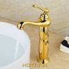 Bathroom Tall Basin Faucet Gold Brass Mixer Solid Copper Luxury Europe Style Tap Torneiras Para Banheiro Crane YT-5062