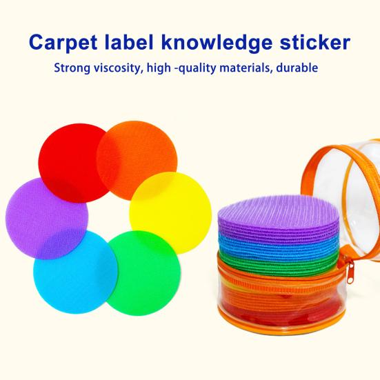 36 шт., круглый стикер для ковров, нескользящая крепежная лента, детский сад, класс, детский образовательный красочный напольный коврик в горошек