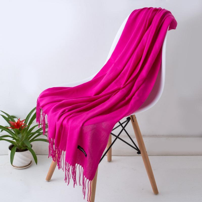 Solid Color Imitation Cashmere Scarf Women, Thin Spring and Summer Long Air Conditioner Shawl, Autumn and Winter Warm Malaysian Headscarf