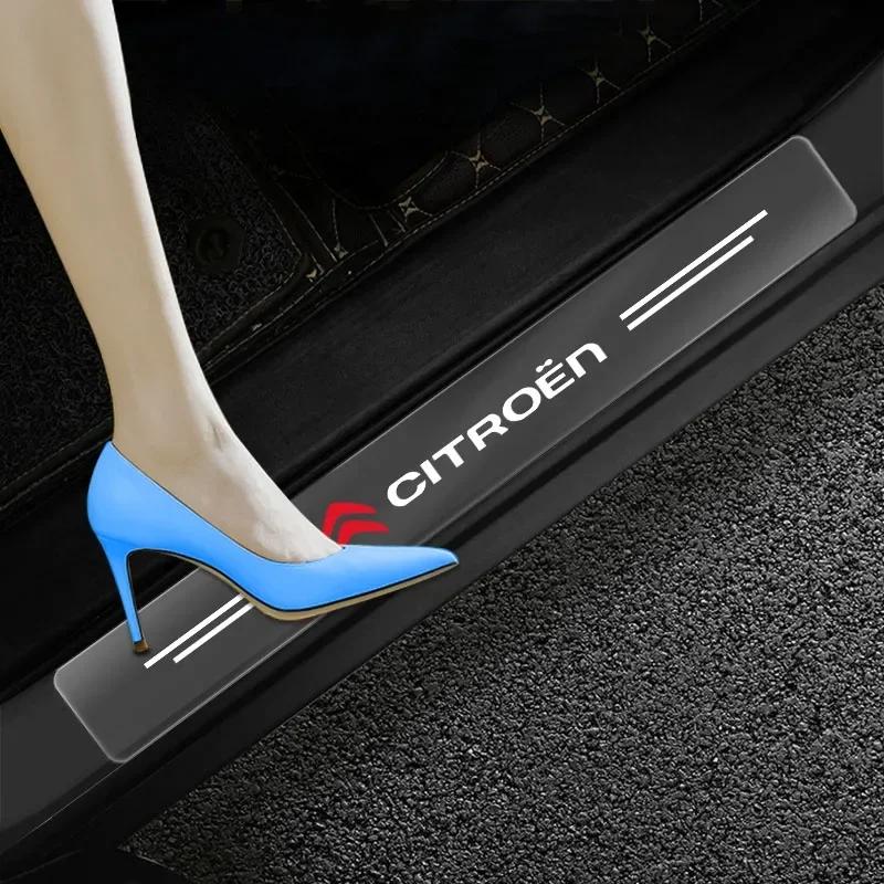 4 шт. Прозрачная декоративная наклейка-значок для защиты порога автомобиля для Citroen ELYSEE DS5 DS5LS C4L DS3 DS4 DS6 C1 C2 C3 C4 C5 C6