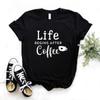 Women T Shirt Life Begins After Coffee Printed T Shirts Women Short Sleeves O Neck Loose T-shirt Ladies Causal Tees