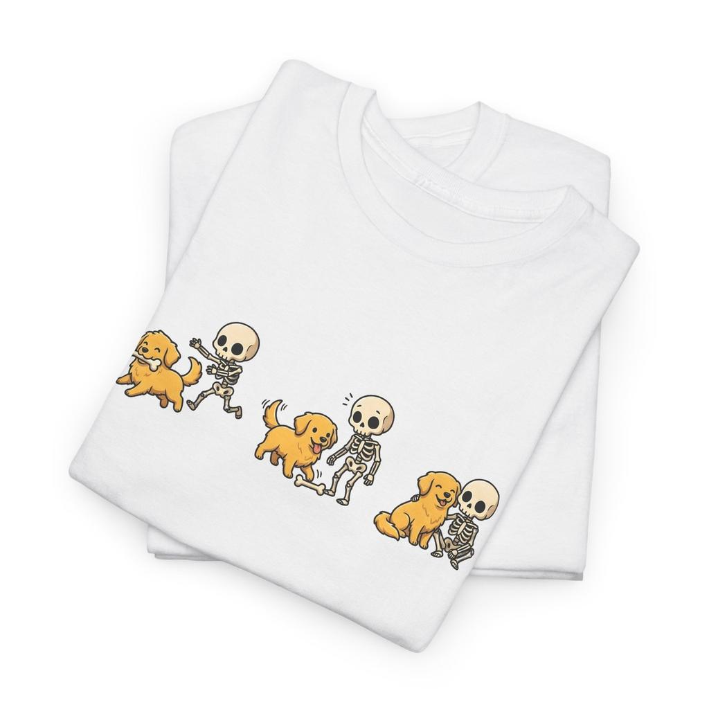 Canine Skeleton Shirt Halloween Pets Gift Women Doodle Tee Dog Skeleton T-Shirt