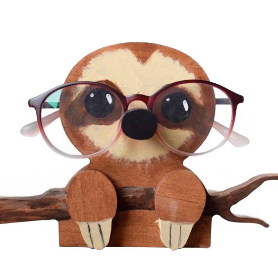 Деревянный держатель для очков в виде животного, резной держатель для очков на столешницу, органайзер для очков в виде животного для домашнего офиса, школьной парты