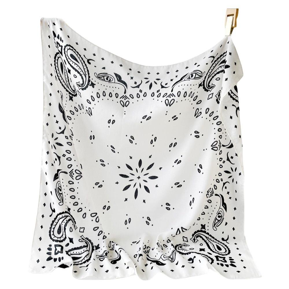 Breathable Cashew Nut Print Silk Scarf Korean Style Square Handkerchief Small Scarves Beach