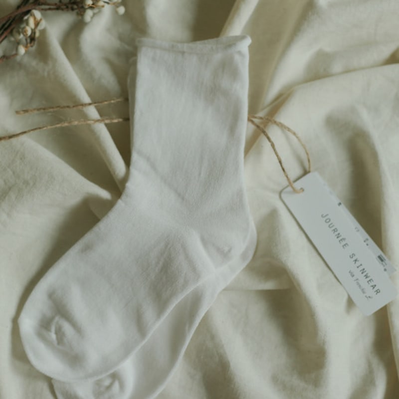 Frenchie L.June Micromodal Sleep Socks - Ivory