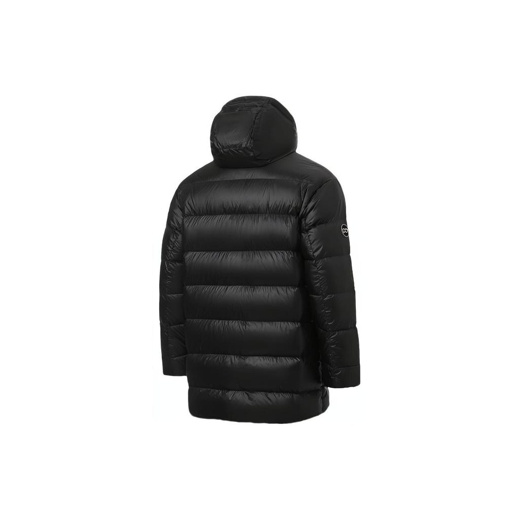 Пуховик Li Ning Table Tennis Series, однотонный, средней длины, с капюшоном, унисекс, верхняя одежда, черный AYMT021-1