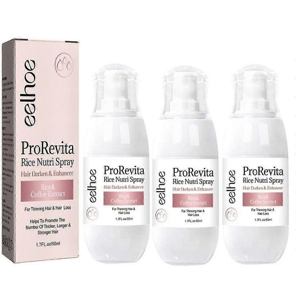 3x EELHOE ProRevita Rice Nutn Spray Hair Darken & Enhancer Coffee Extract 50ml