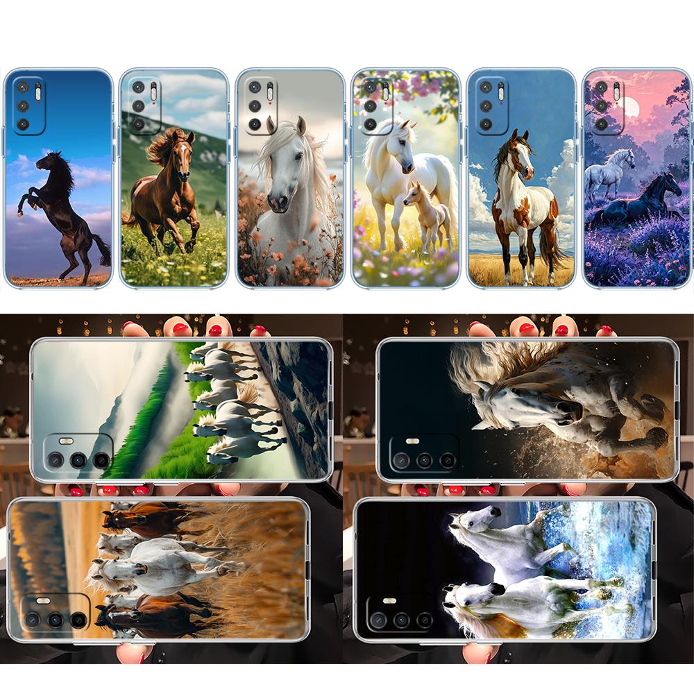 CJ53 Fine Horse Soft Shell Transparent Phone Case for Motorola Moto Edge 20 30 40 50 S30 Fusion Ultra Pro Neo Lite + G200 G23