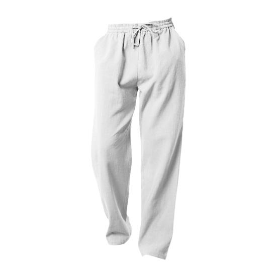 Мужские брюки на шнурке с эластичной резинкой на талии, широкие свободные однотонные брюки полной длины с карманами, повседневные мягкие дышащие мужские спортивные длинные брюки