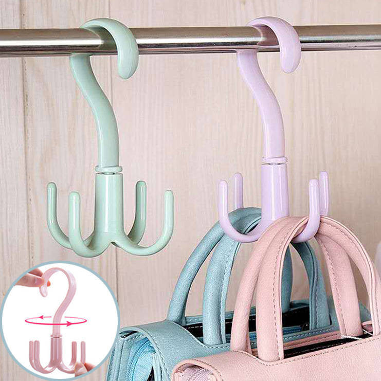 Multifunction Rotated Storage Hanger Hooks Clothes Rack Hanger Organizer Bag Hanger Shoes Belt Scarf Hanging Rack Closet Hanger