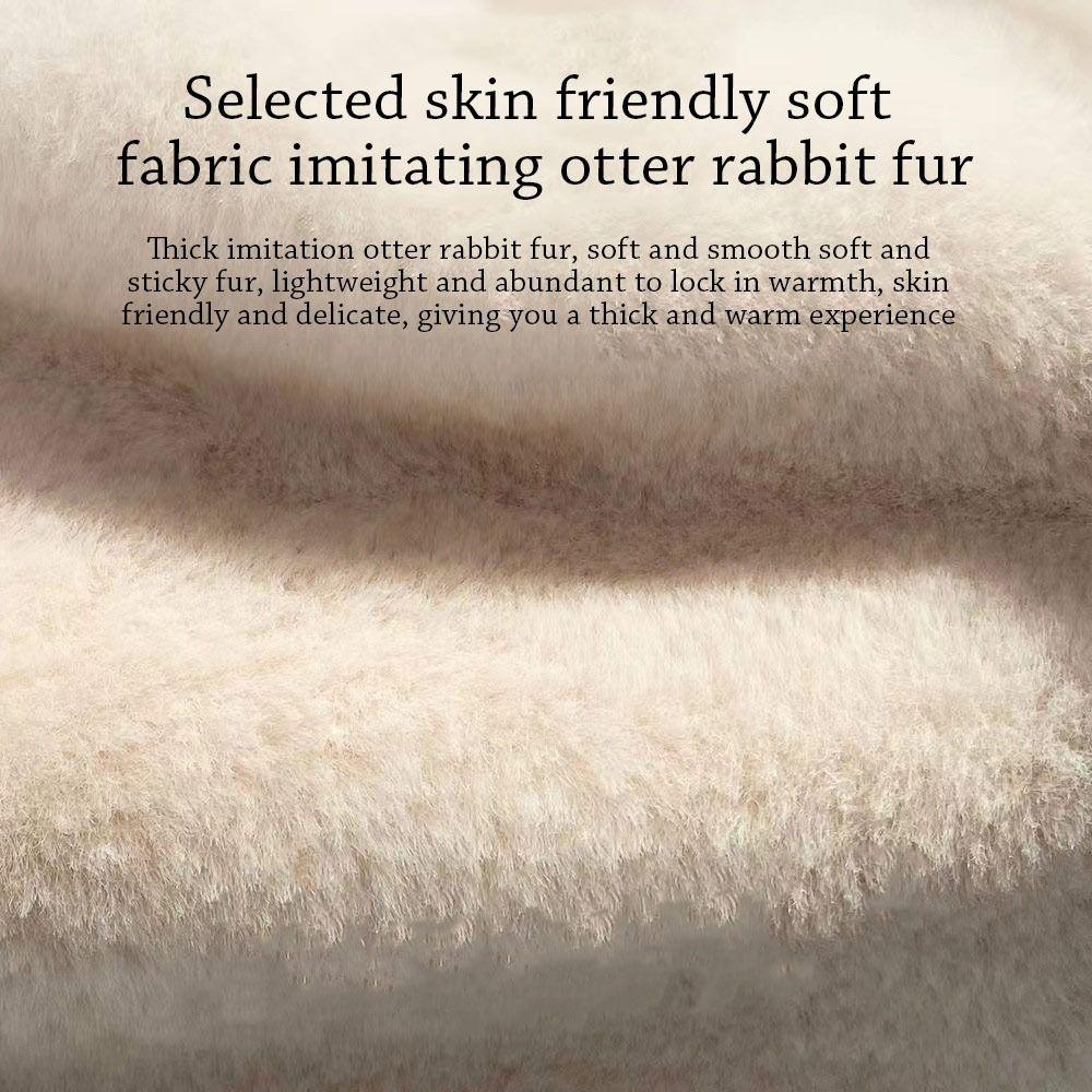 Thickening Integrated Cap Scarf Plush Neck Warmer Winter Ear Protection Cap for Women