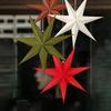 Christmas 3D Paper Star Lantern 7 Point Hollow Paper Star Lampshade Hanging Decoration for Christmas New Year Wedding Party Holiday Birthday
