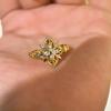 Vintage Arrow Ring for Women Old Money Style Retro Four Leaf Clover Thorn Brushed Diamond Ring