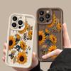Чехол с узором подсолнухов для iPhone 16 Pro Max 16e 15 14 13 12 11 XR XS 8 7, цветной ударопрочный мягкий силиконовый чехол для телефона с узором цветов