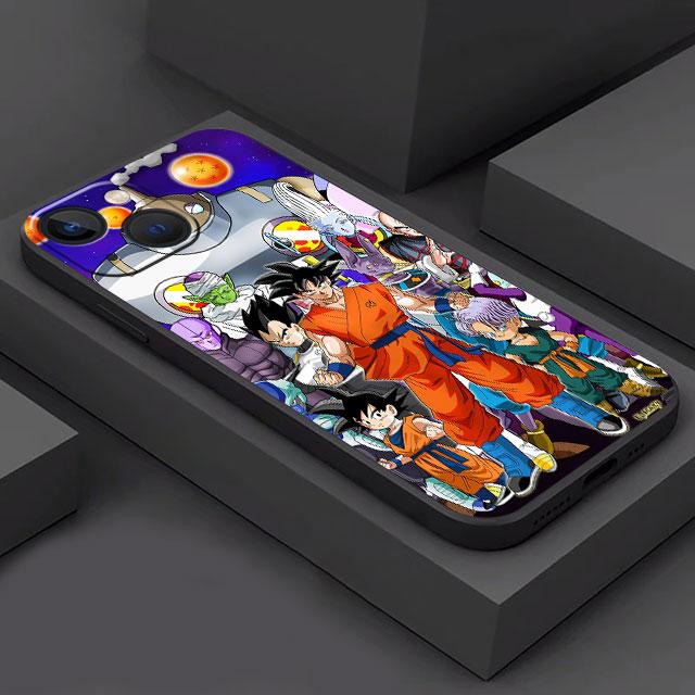 Чехол для телефона с аниме для Apple iPhone 12 Mini 13 Pro Max, чехлы 8 6s XS X 14 Plus 7 XR SE 11, черный мягкий чехол из ТПУ Dragon Son G-Gokus