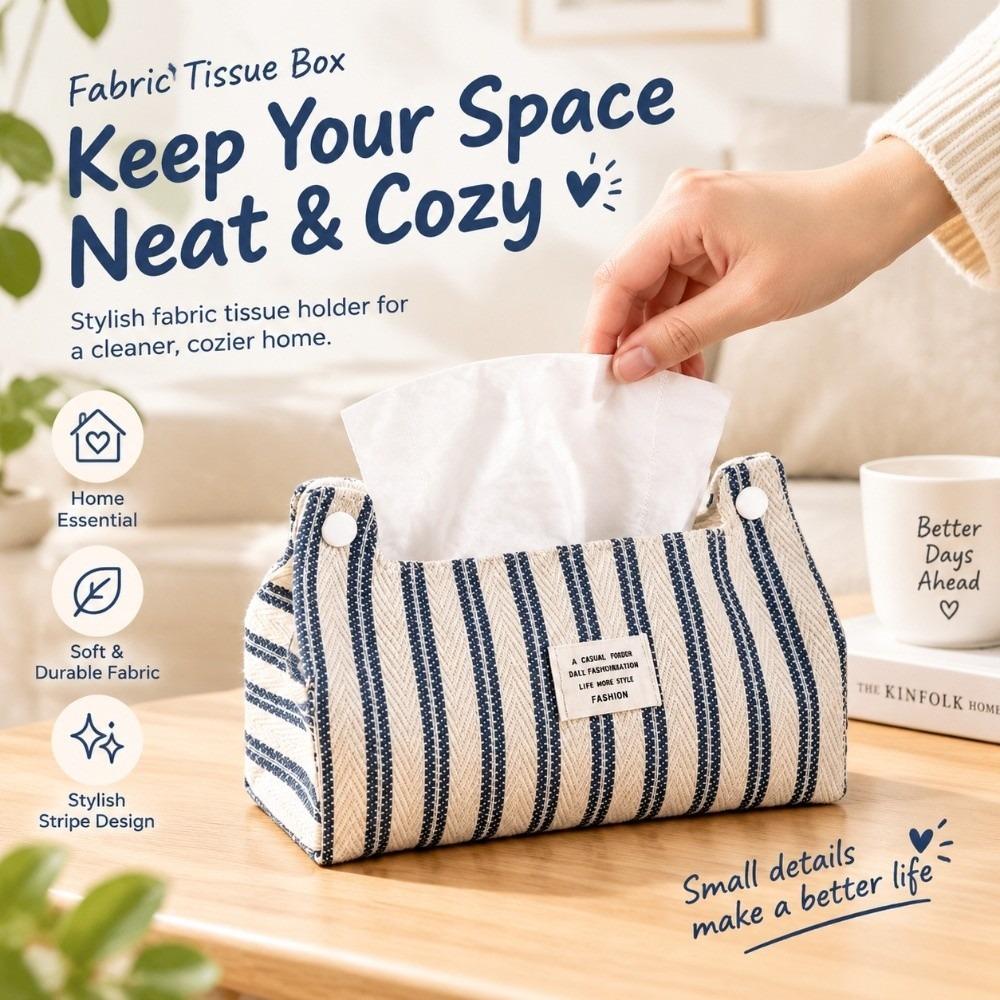 Dust Protection Tissue Box Fabric Facial Tissue Bag Tissue Storage Holder Home Office
