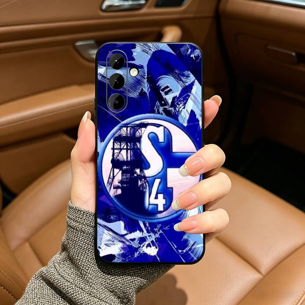 Классический чехол из мягкого силикона с узором S-Schalke 0 4 P для Samsung Galaxy A73/A71/A72/A70/A53/A52/A51 - Черный