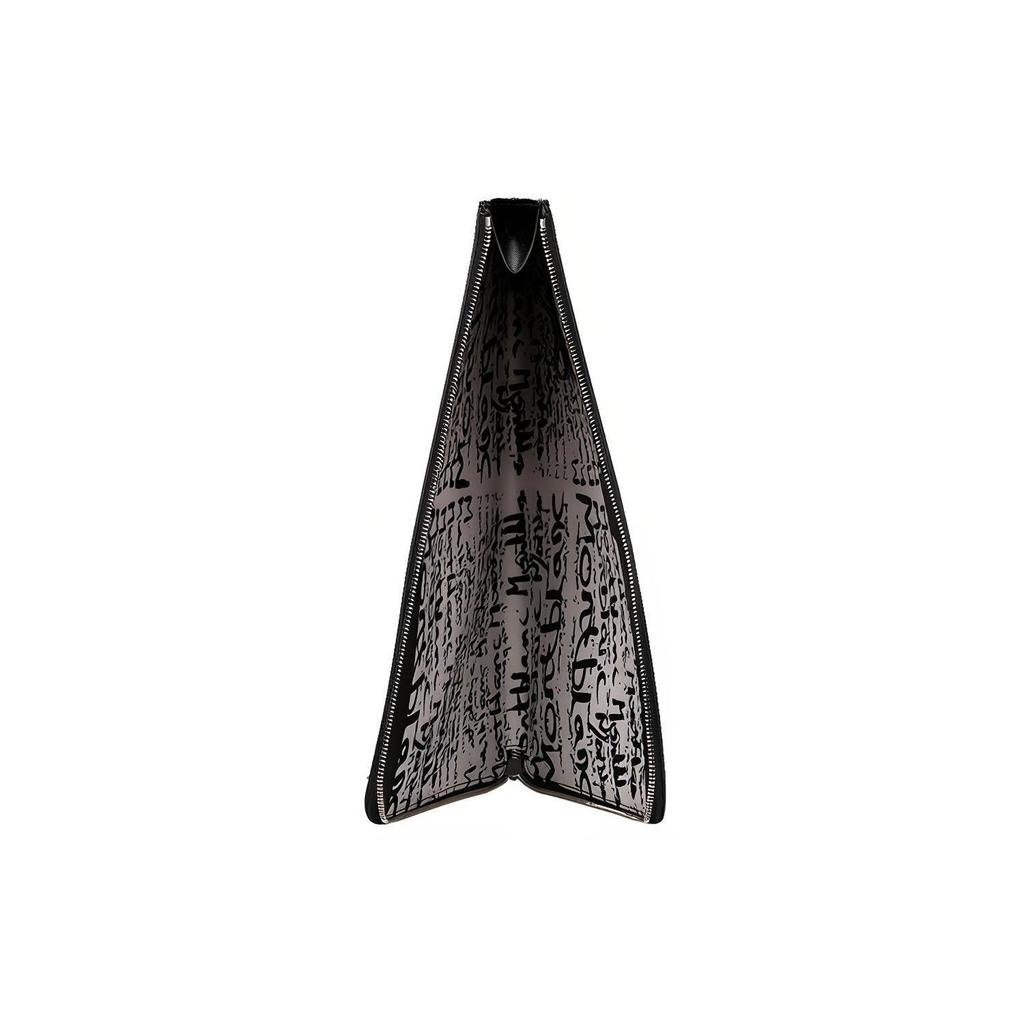 Montblanc Artisan Series Calligraphy Logo Print Leather Clutch Men clutch Black 124136