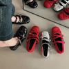 French retro design square head ballet Mary Jane shoes women's 2025 summer new small leather shoes with skirt
