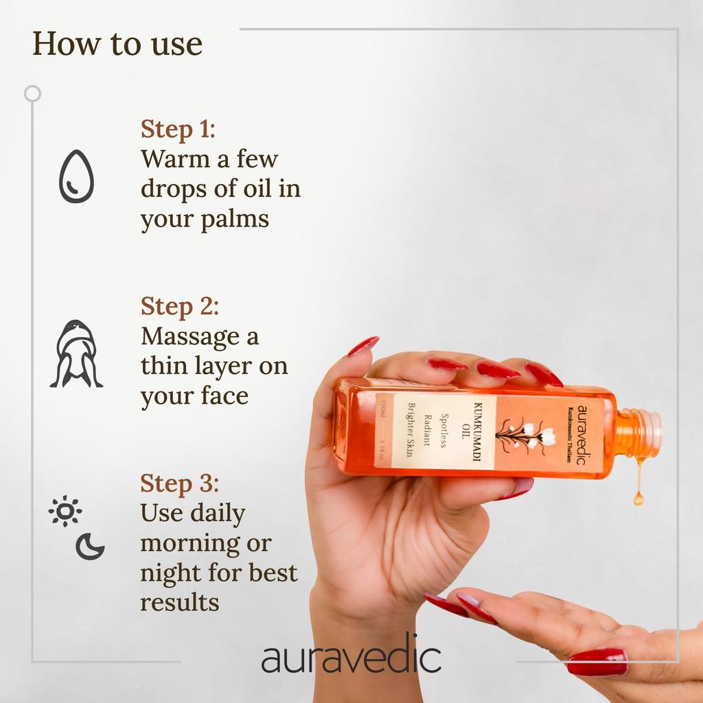 Масло кумкумади для лица 100 мл, масло кумкумади тайлам для лица для сияющей кожи, сыворотка-масло для лица с корректором темных пятен