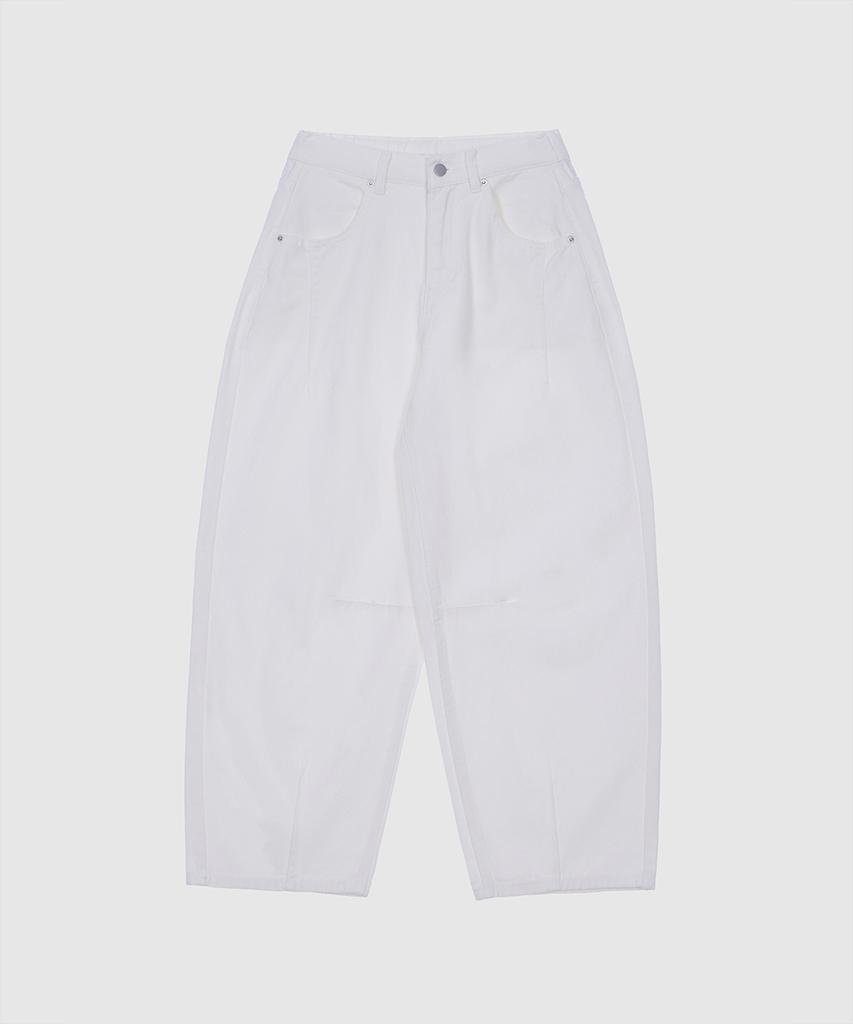 HAINT Wide Volume Baggy Fit Banding Cotton Pants 2Col_Ivory