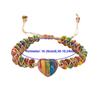 Colorful Stone Bohemian Braided Bracelets Retro Heart Bead Bangle Beads Weave Bracelets  Girls