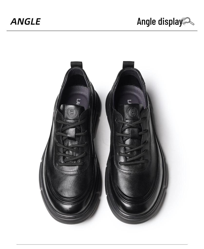 2025 Новые мужские высокие спортивные повседневные кожаные туфли на шнуровке