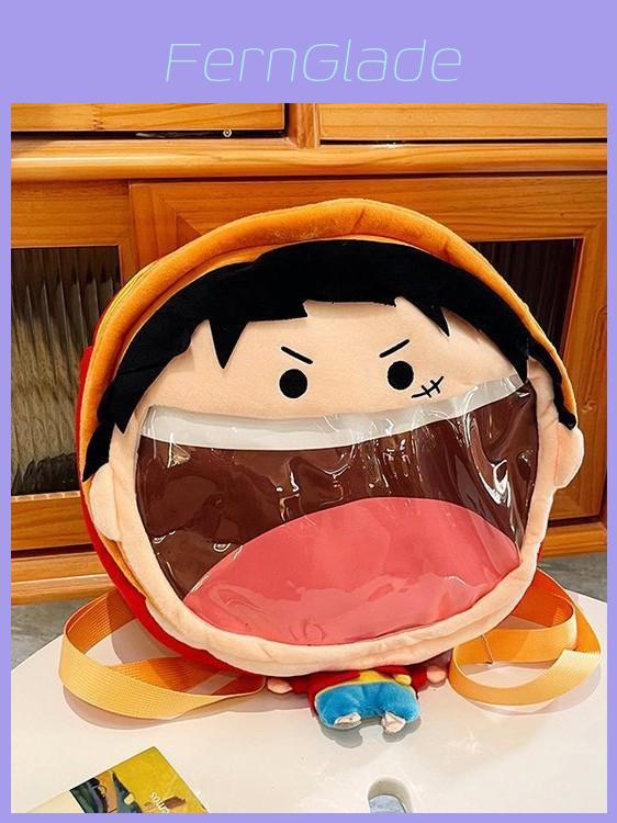 Плюшевый рюкзак с Манки Д. Луффи из One Piece для повседневного использования с отделениями и удобными лямками