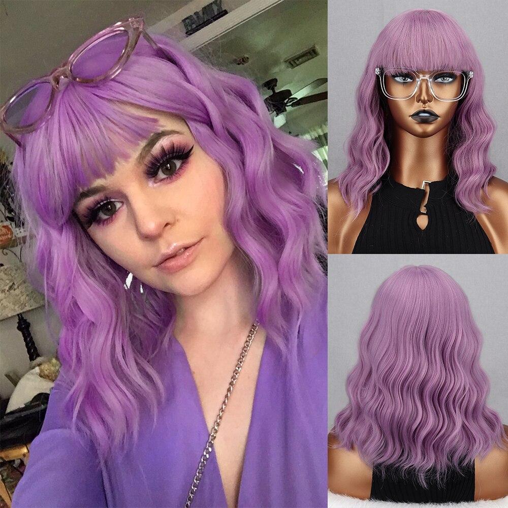 Синтетический Омбре белый серебристый натуральный волнистый короткий парик боб с челкой для косплея на каждый день натуральный парик с волнами